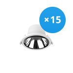 Mehrfachpackung 15x Noxion LED Downlight Apollo 9W 1100lm 60D - 840 Kaltweiß | 145mm - Ausschnitt 120mm - Alu Reflektor - UGR <19